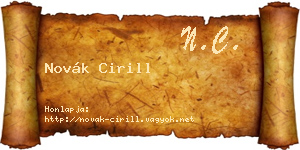 Novák Cirill névjegykártya